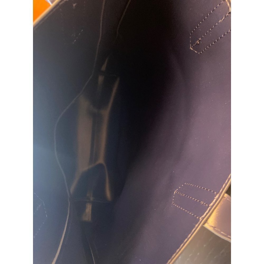Royal Blue Vinyl Drop Strap Tote Bag Vegan Leather - Picture 4 of 5